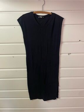 Community for Aritzia Sleeveless Black Midi T-shirt Dress